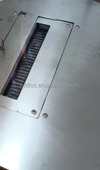 Yüksek Stil Lüks Cam Sanat Döner Şömine Mobilya Karbon Yüksek Kaliteli Siyah Modern Çelik Yuvarlak Mobilya 9