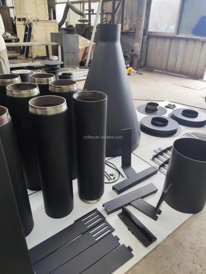 Yüksek Stil Lüks Cam Sanat Döner Şömine Mobilya Karbon Yüksek Kaliteli Siyah Modern Çelik Yuvarlak Mobilya 0