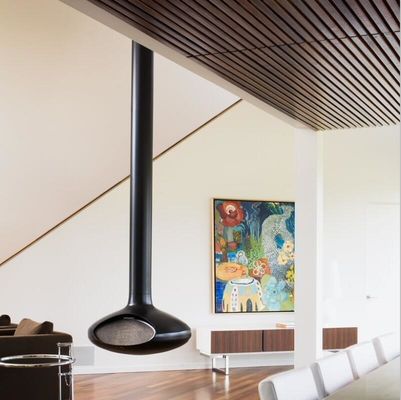 Indoor Decorative Wood Burning Suspended Ceiling Mounted Hanging Fireplace