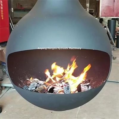 Luxury Morden Black Rotating Spherical Suspended Wood Burning Fireplace