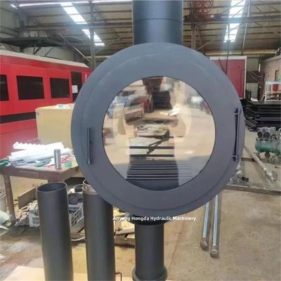 Metal Fireplace wood heater indoor real flame burning stove with glass door