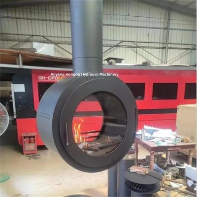 Metal Fireplace wood heater indoor real flame burning stove with glass door