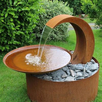 Landscaping Rusty Metal Water Furniture Corten Steel Water Feature