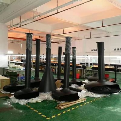 Indoor Decorative Wood Burning Suspended Ceiling Mounted Hanging Fireplace