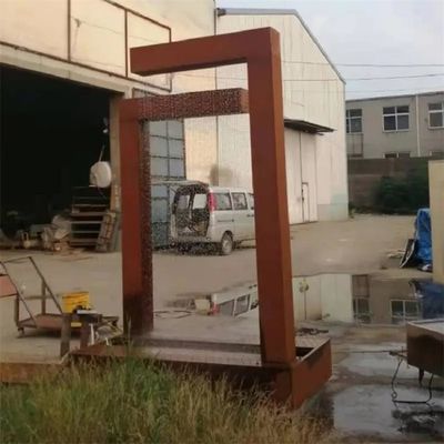 Contemporary Design Double L Metal Water Feature Corten Steel Water Fountain