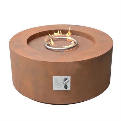 Corten Çelik Yuvarlak Ateş Çukur Masası 95cm Taşınabilir Özgür Kanatlı Gaz Propan